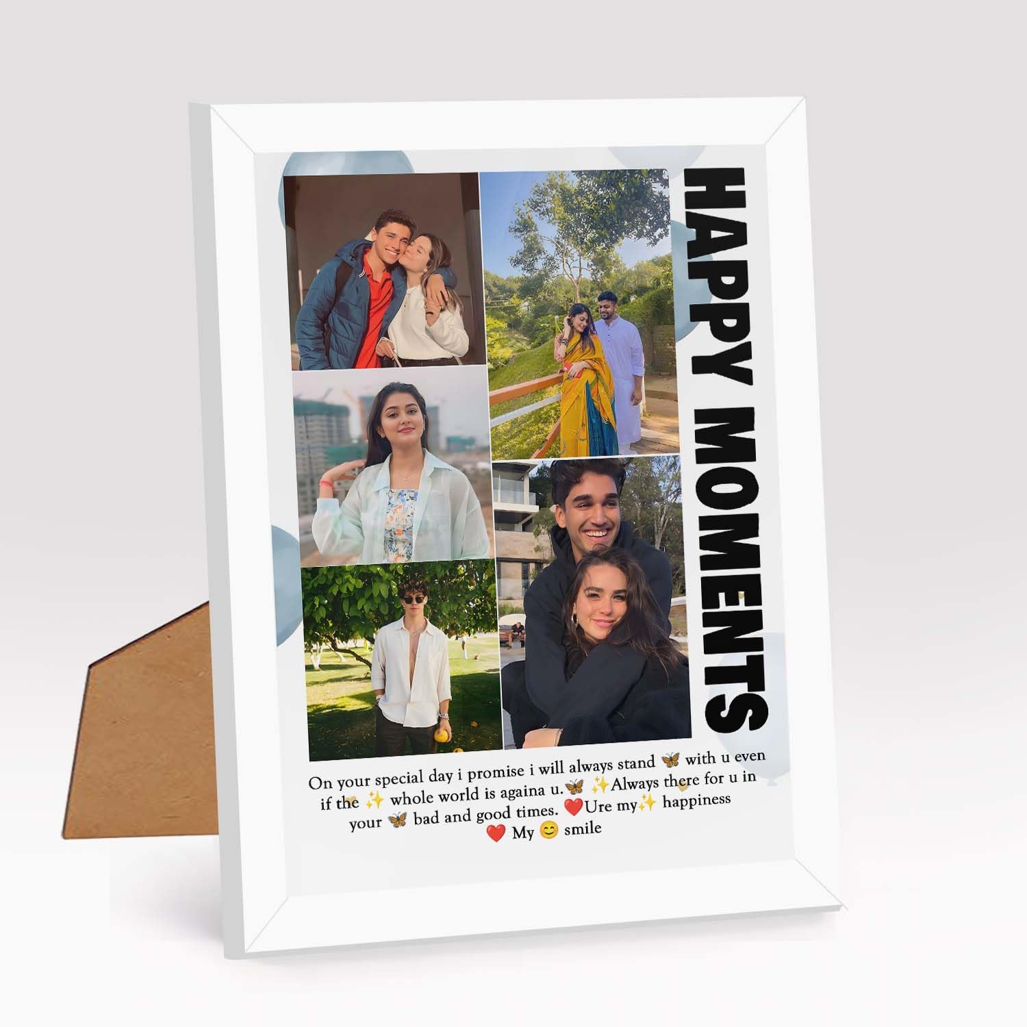 Giftway Happy Moments Mini Frame - Personalised Photo Frame with
