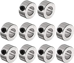 sourcing map Set of 10 adjusting rings with hexagon socket, 5.05 mm bore shaft collar, 10 mm x 5 mm (ADxH), adjusting ring, clamping ring for grub screw, depth stop rings