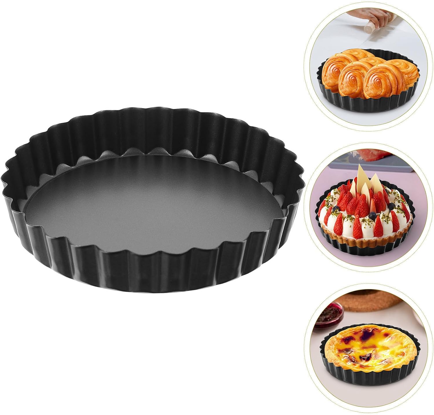 Tart Baking Pan Black High-carbon Steel Nonstick Coating