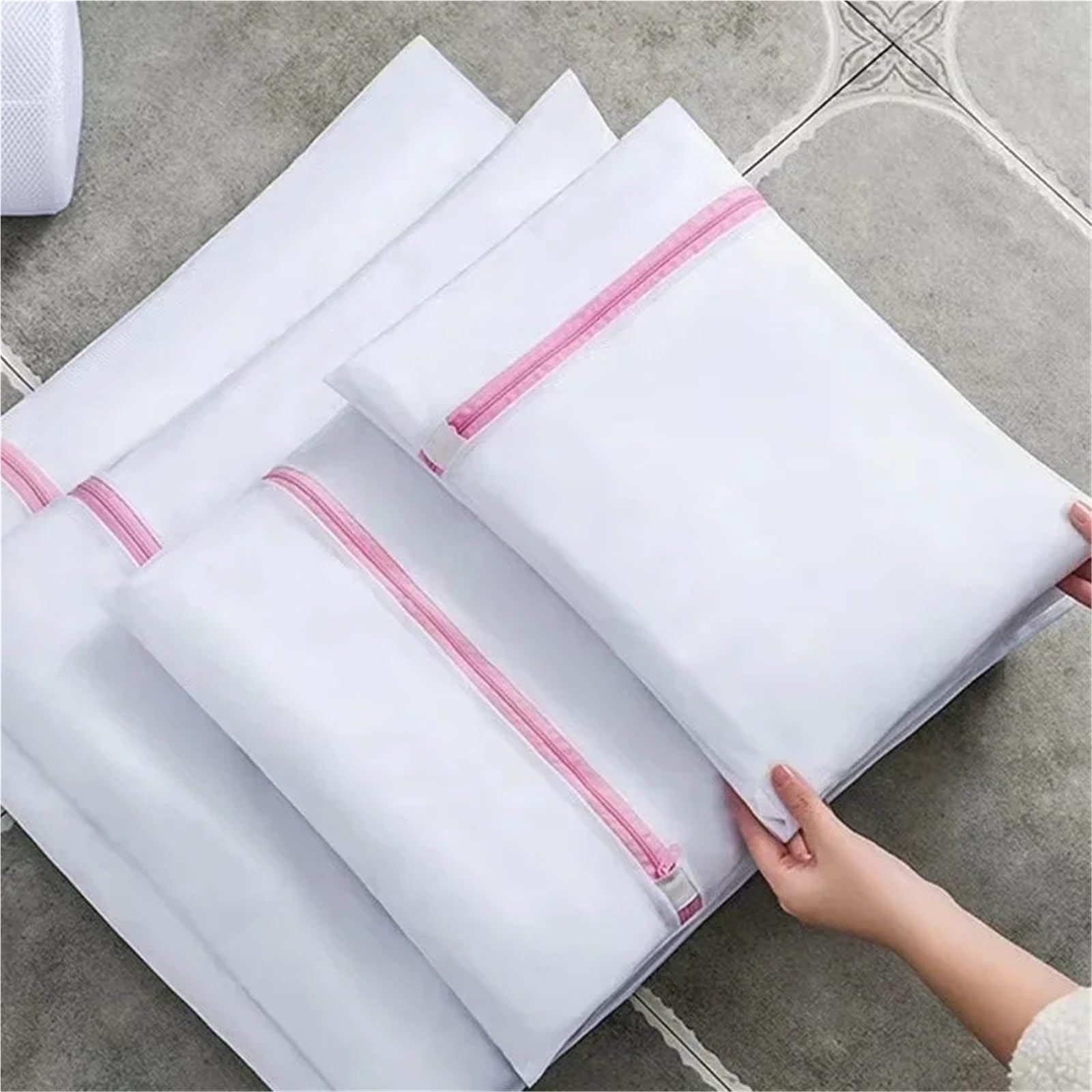 Wäschesäcke aus Netzgewebe Wäschebeutel aus feinem Netzgewebe for den Haushalt, ideal for Reinigen von Unterwäsche und Kleidung, wiederverwendbar, Polyester, for Waschmaschinen(30x40cm,3PC)