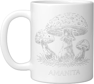 Amanita Muscaria Forest Toadstool Fungi AMANITA Ceramic Mug, White