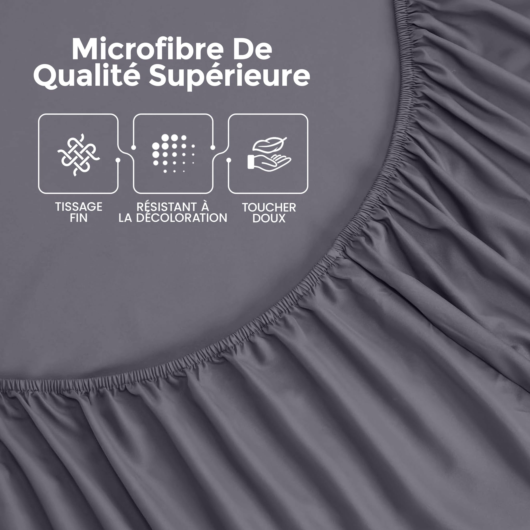 Utopia Bedding Drap Housse - Gris, 180 x 200 cm - Coupes de 30 cm pour Matelas épais - Certifié Oeko-Tex - Polyester Microfibre brossée