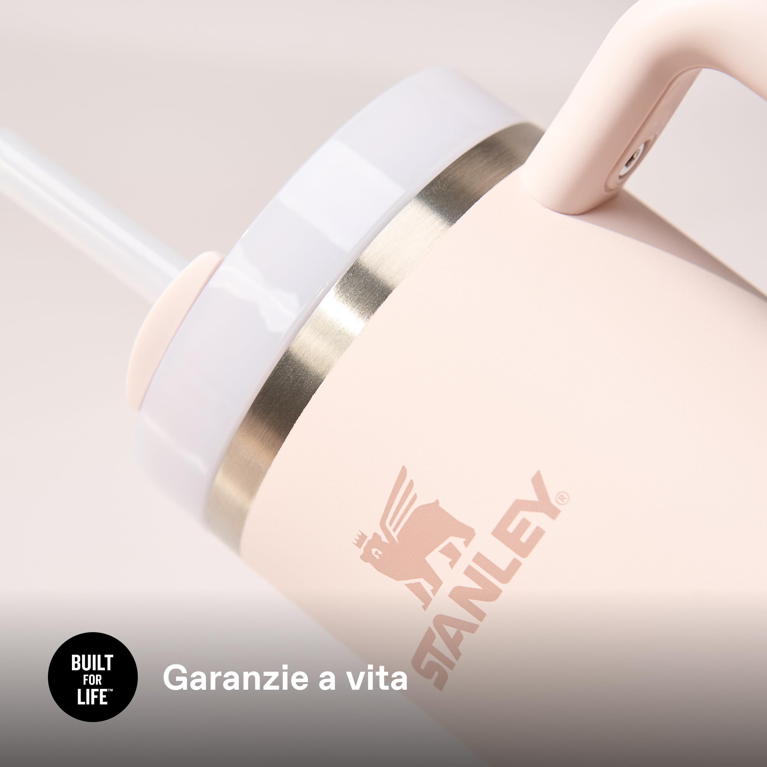 STANLEY 1913 Quencher H2.0 Flowstate Borraccia Con Cannuccia 1.2L - Freddo Per 11 Ore - Con Ghiaccio Per 48 Ore - Senza BPA - Tazza Termica Con Manico - Rose Quartz