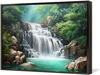 アンティーク 風景画 自然画 湖 滝 森林 油彩画 油絵 アート 絵画 美術 アンティーク 風景画 自然画 湖 滝 森林 油彩画 油絵 アート