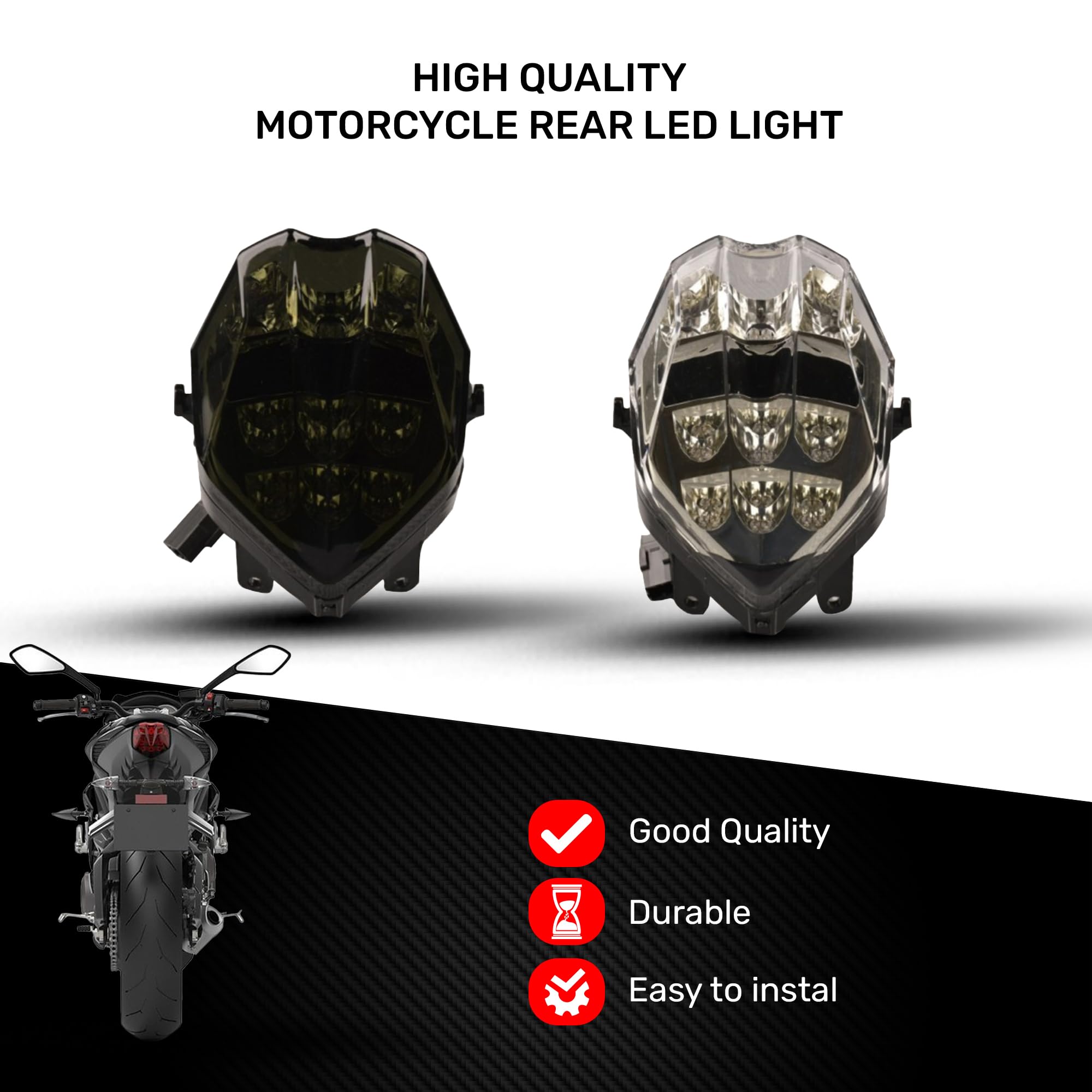 aVDB-moto Fanale Posteriore/Luce Stop LED compatibile con TRIUMPH STREET TRIPLE 765 S/R 2017-2019, 675 / R/X/RX/S 2013-17, 765 RS 2017-19, DAYTONA MOTO2 765 2020-21 Frecce Integrate (Chiaro)