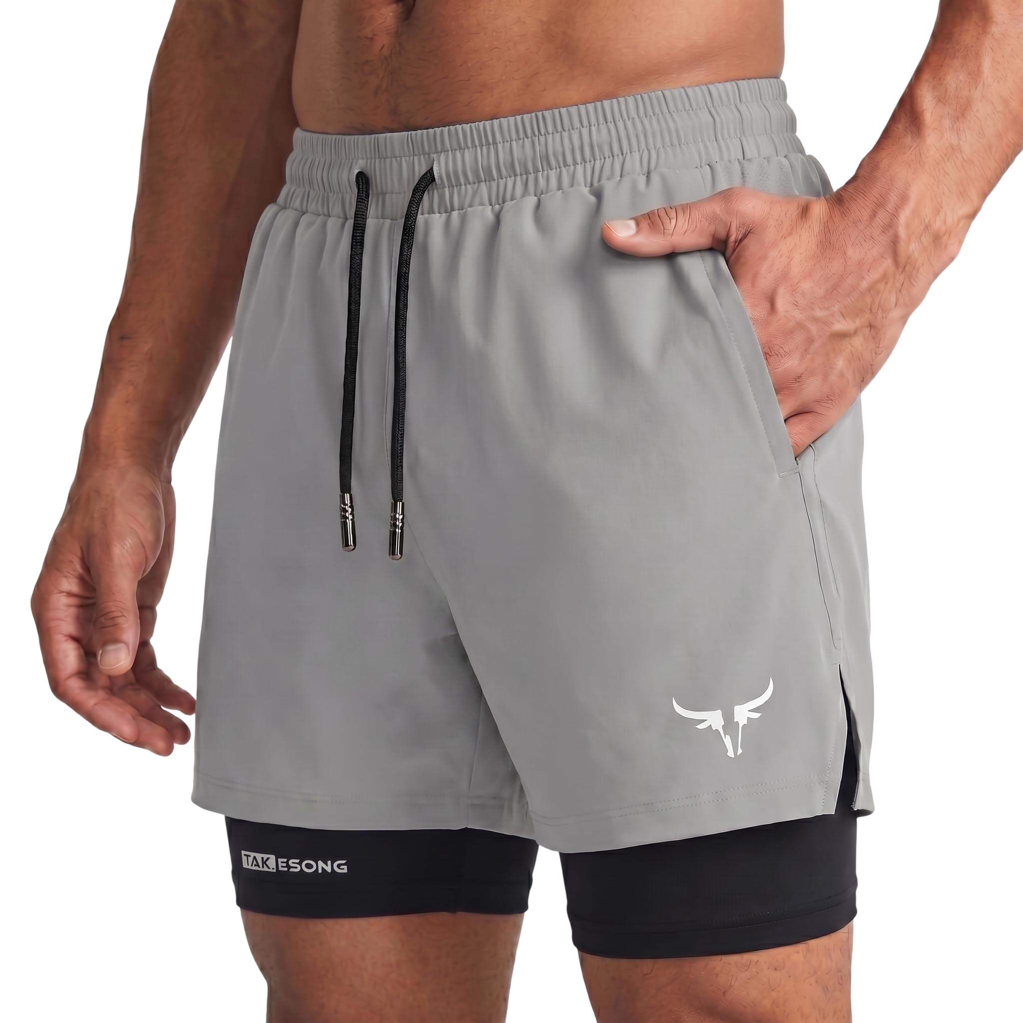 Lymio Men Shorts | 2 in 1 Active Dual Shorts with Inner Tights Layer | Men's Double Layer Short for Running, Gym & Sports (SSM-S-09-11)-picture-27