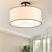 Vista 1 de VONLUCE Lámpara de techo semiempotrada, lámpara de techo de 18 pulgadas con forma difusa, lámpara moderna para dormitorio, sala de estar, entrada