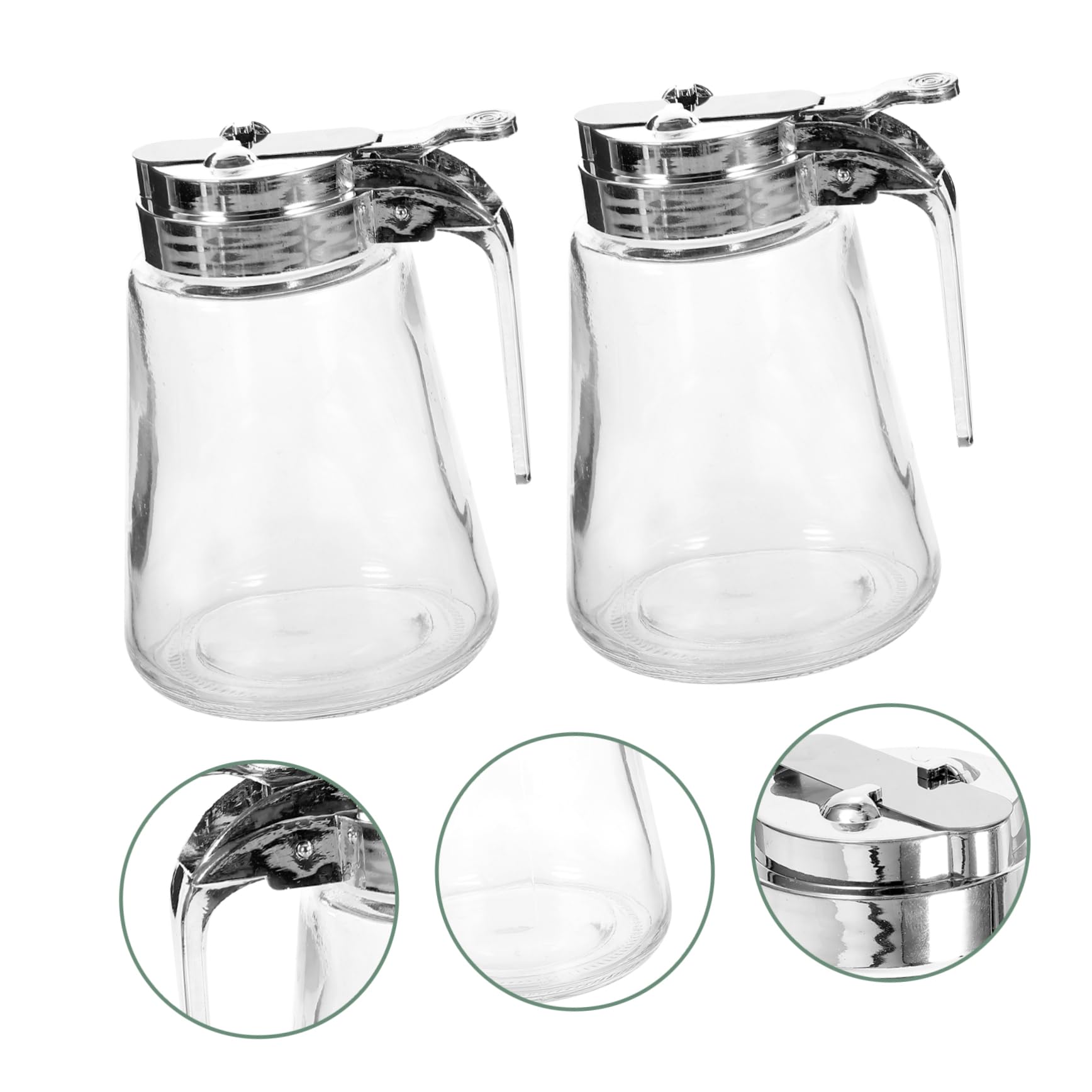 IMIKEYA Distributore di Sciroppo in Vetro 300ml, Zuccheriera e Pompa Erogatrice Antiperdite, Set da 2 Pezzi per Condimenti, Cucina Domestica e Bar, Conservazione Sicura e Protetta