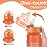 OLDLEY Kids Water Bottle for School with Straw Chug Lid, 15 oz Unbreakable Leak-Proof BPA-Free Motivational Water Bottles with Time Marker for Travel Sports Gym, 2 Lids, Orange/Green