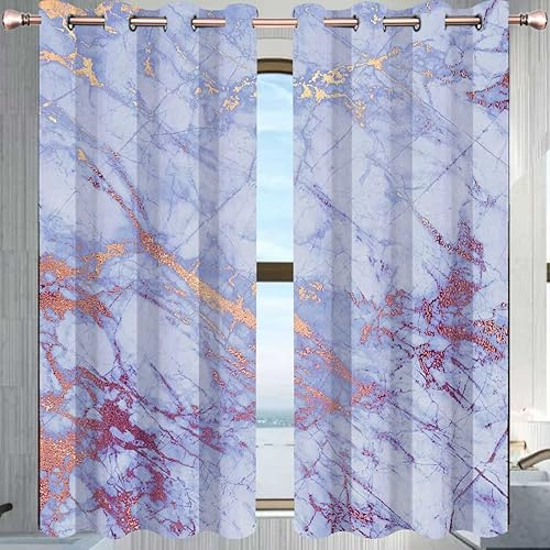 Miniatura 1 de Marble Texture Cortinas para Habitacion 2 Panels Drapes Decoration Cortinas Blackout W 63 X H 63 Inches