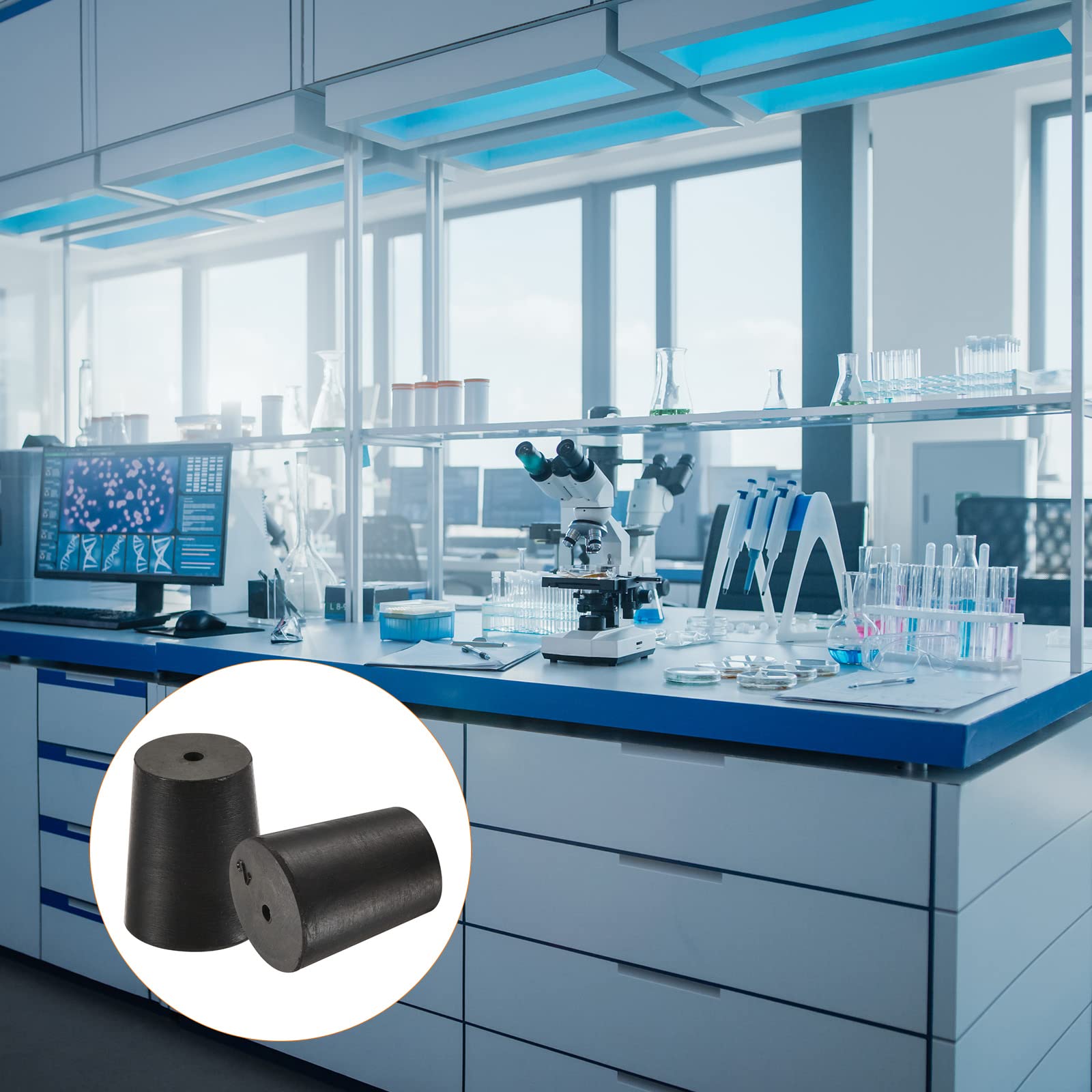 YOKIVE 10Pcs Rubber Stoppers with Hole, Tapered Plugs with High-temperature Resistance, 16mm - 20mm - Image 4