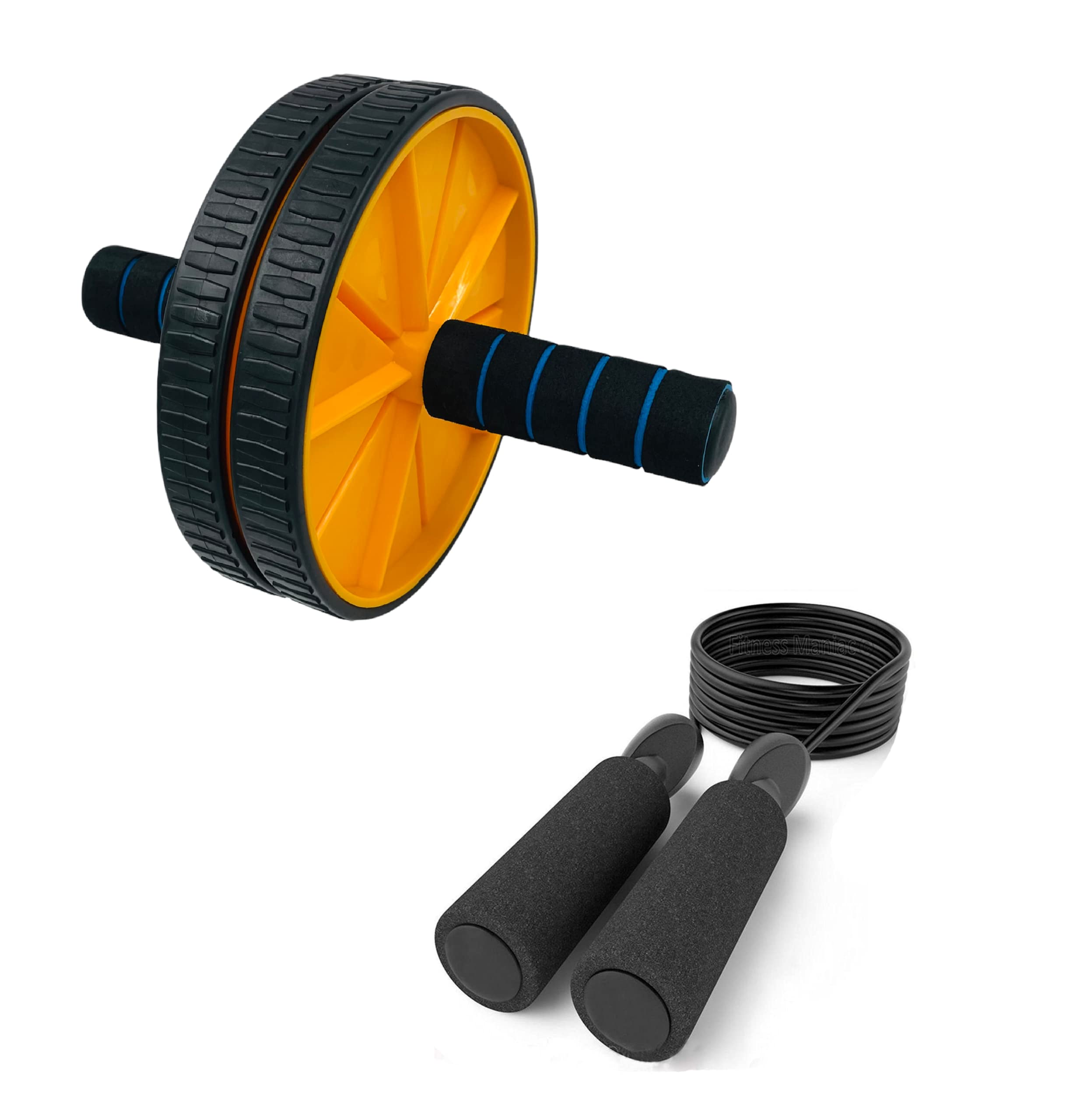 LIVOX Double Wheel Abs Roller with Skipping-Rope for Men and Women Ball Bearing Skipping Rope for Weight Loss Home Gym Kit (Length: 275 cm) (Multicolor) (B09NW1WZY7) Amazon Price History, Amazon Price Tracker