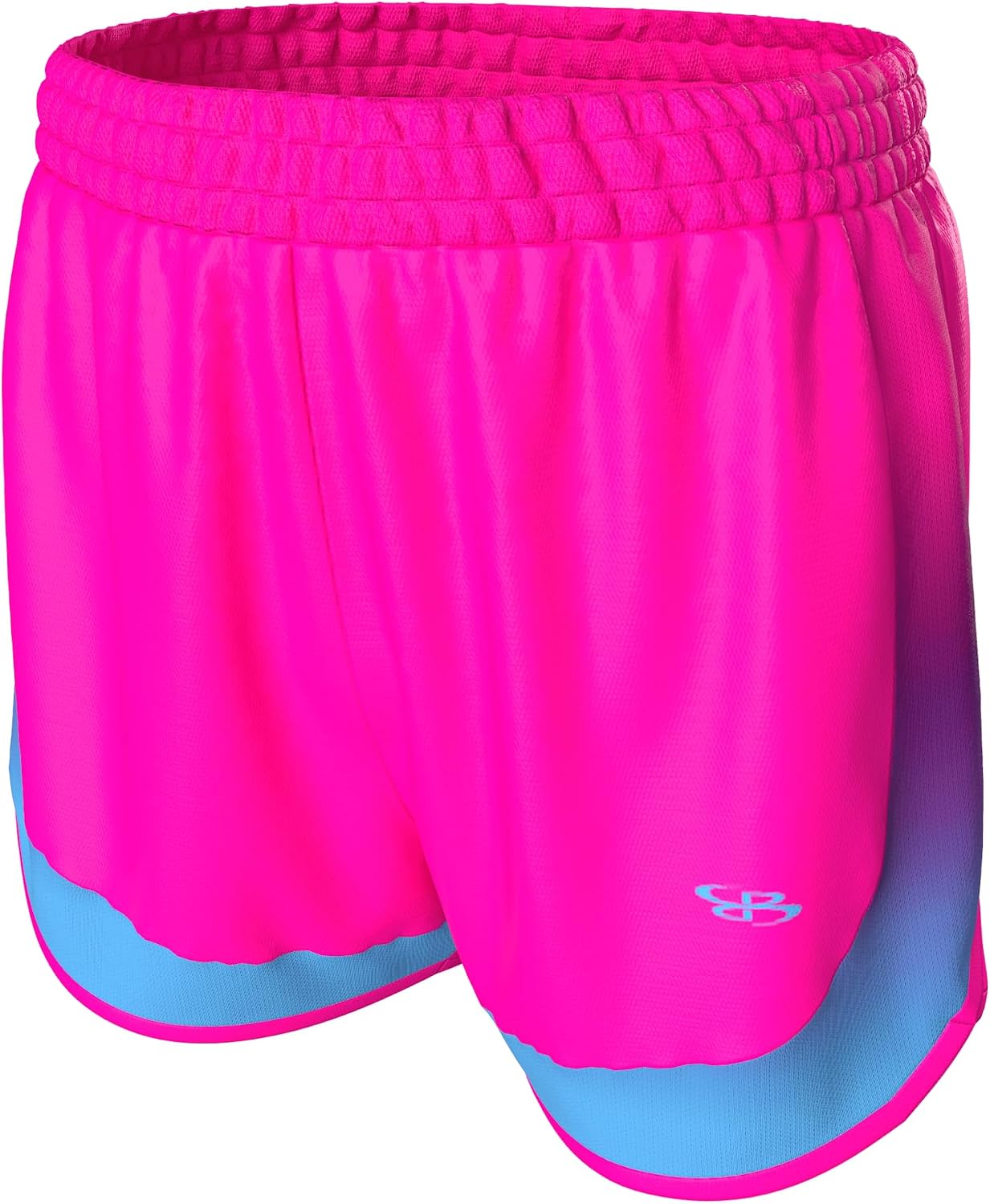 Boombah Girls' Aspire Shorts, Lightweight Training Short, Mesh Panels, Brief Liner, 3" Inseam - Aurora