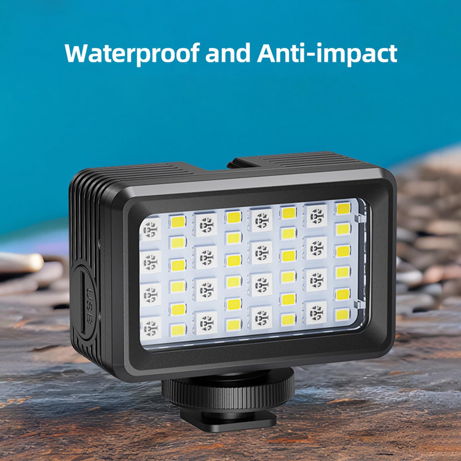 CHICIRIS Luce Video Guidata Dall'immersione per Fotografia Subacquea 40 M Mini Ripieno Portatili per, Stabilizzatori, Incorporato dello Snorkeling (RGB)