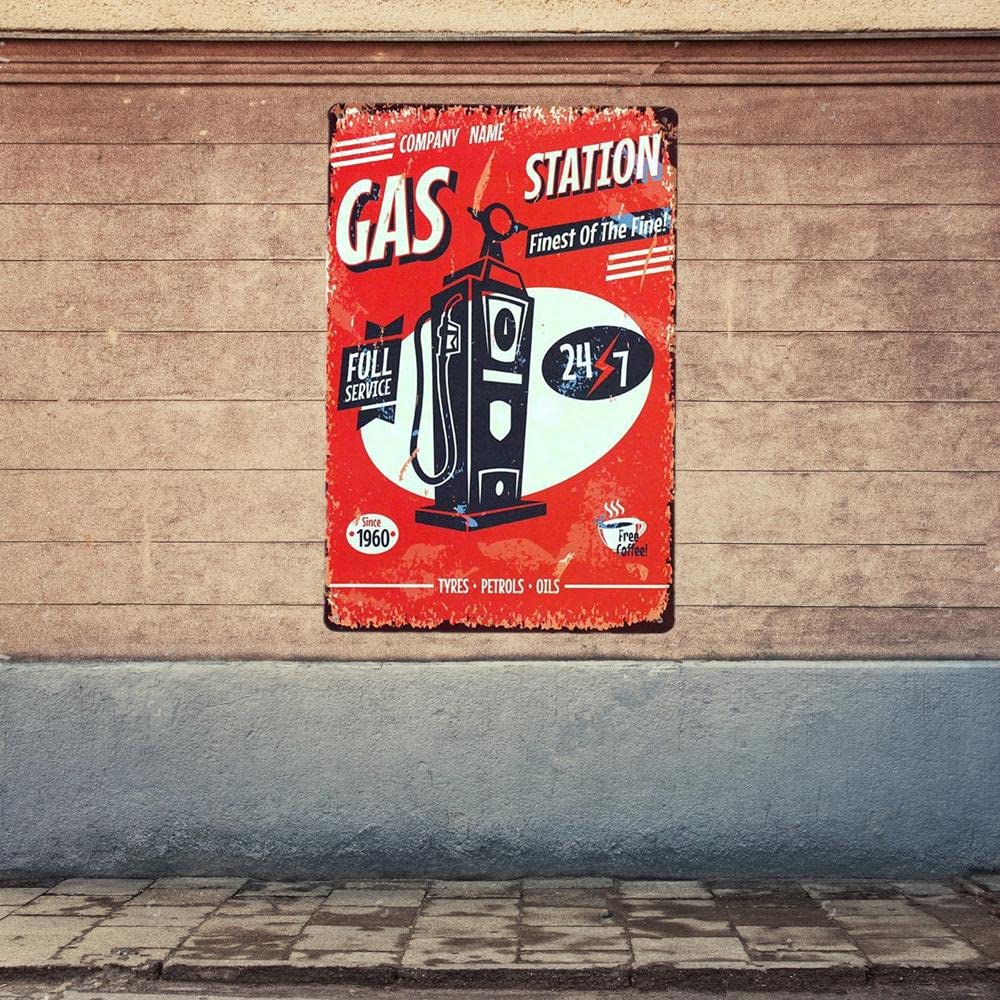 IVELECT Vintage Metal Tin Sign Plaque Wall Art Poster Sheet Cafe Bar Gas Station 15