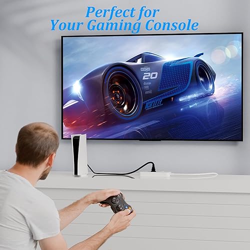 Miniatura 4 de Cable de alimentación de 2 pies (paquete de 2), cable de alimentación de CA, 18AWG, 7A, 125V, 2 clavijas de repuesto de cable de alimentación de TV,