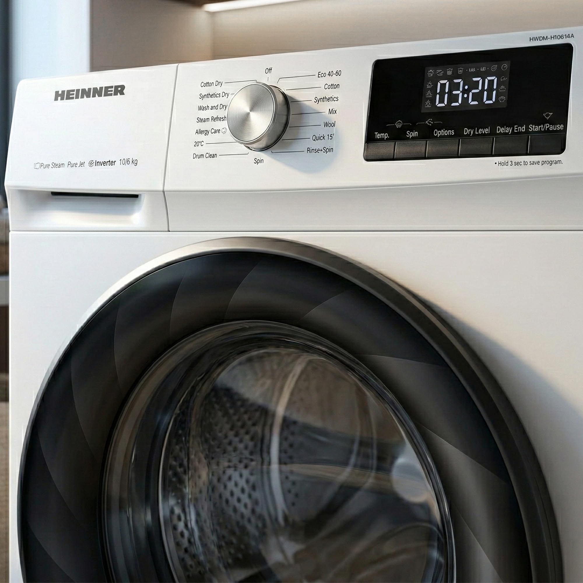 Waschtrockner 10/6 kg Frontlader 1400 U/min Inverter Motor Energieklasse A LED Touch Display