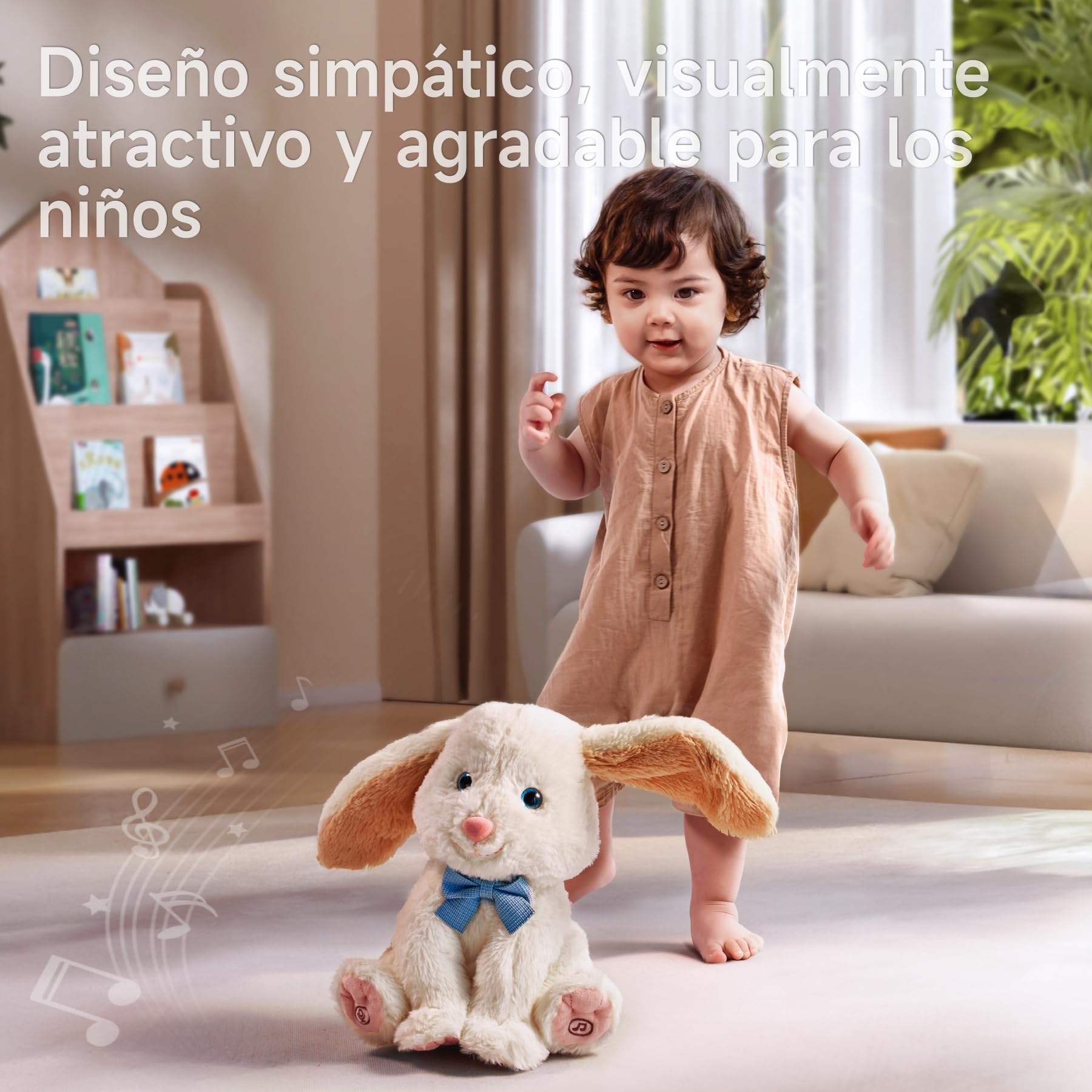 TUMAMA KIDS Juguetes Peluche Bebe, Conejito Mascotas eléctrico, Canta, Repite lo Que Dices, Juguete interactivas, Juguetes niña 1 2 3 años, Animales de Peluche Juguetes para Bebes