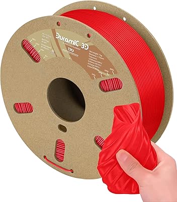 30 – DURAMIC 3D TPU Filament 1.75mm Red, TPU Flexible Filament 95A, Soft TPU 3D Printing Filament, 1kg Spool, Dimensional Accuracy +/- 0.05mm, Re…