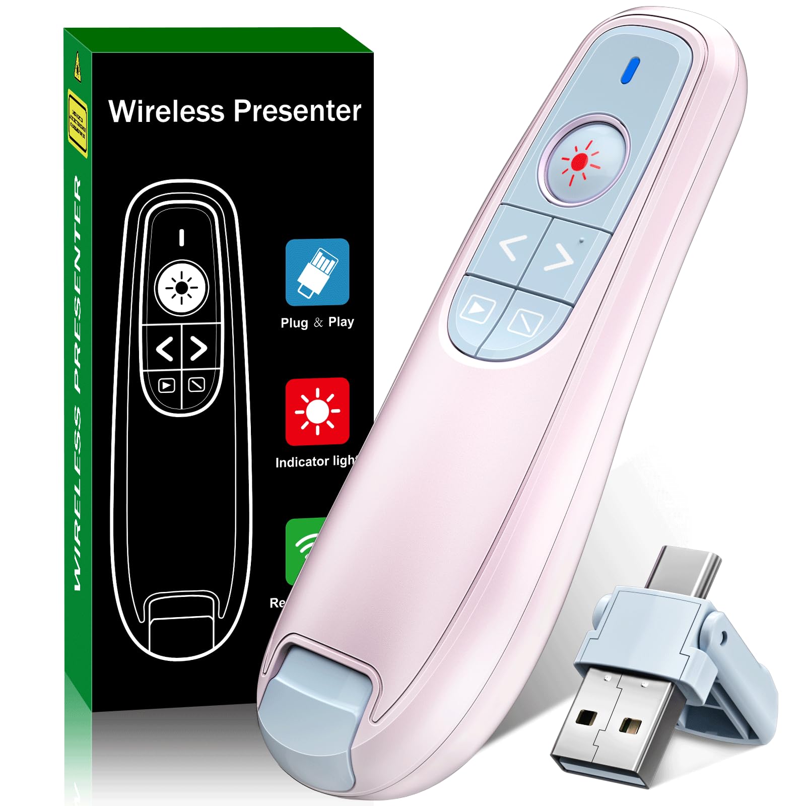 Presentation Clicker Dual Receiver, Clicker for Powerpoint Presentation