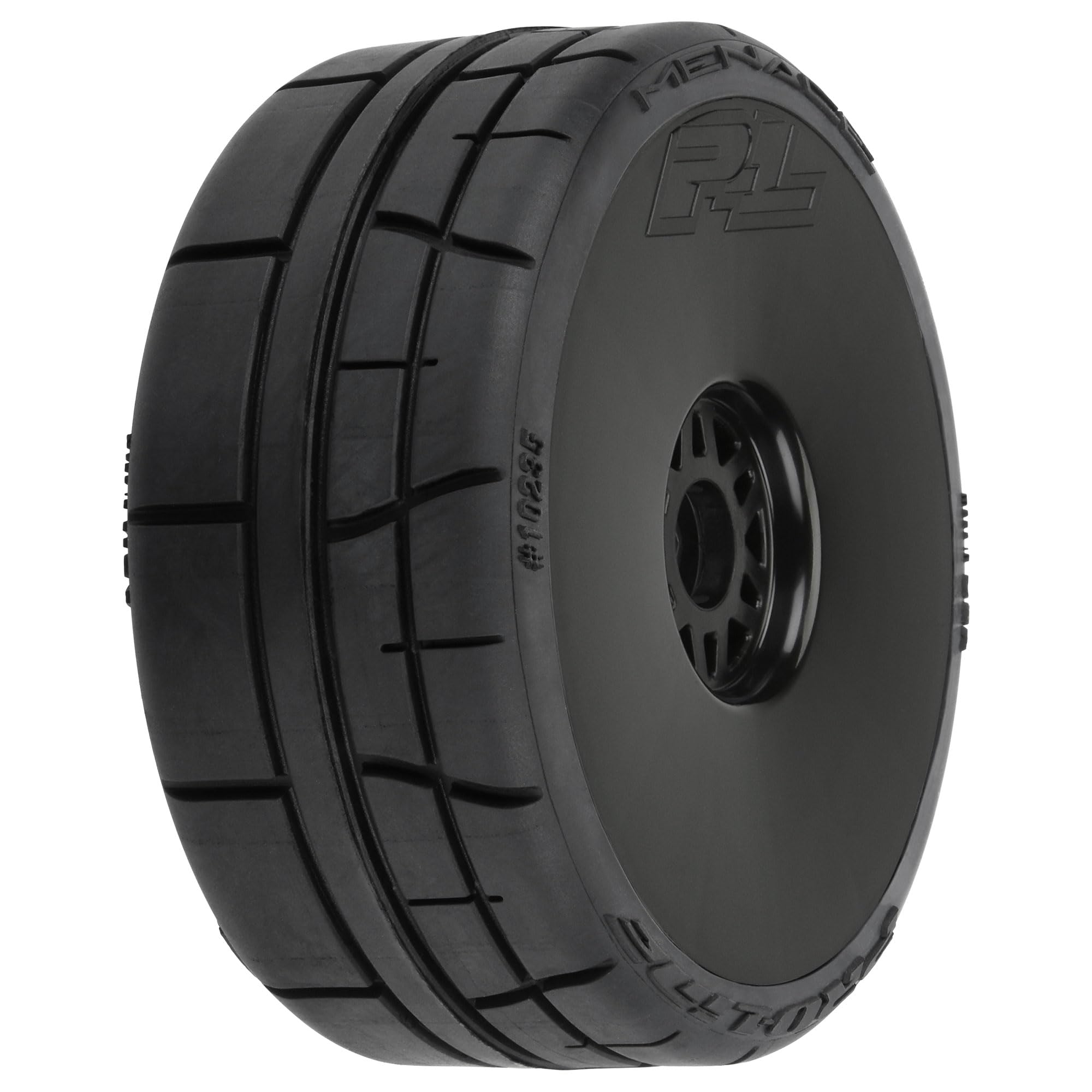 Pro-Line Racing Menace HP BELTED Speed Run 18 Tires Mounted on Mach 10 Black 17mm Wheels 2 for Front or Rear PRO1023510