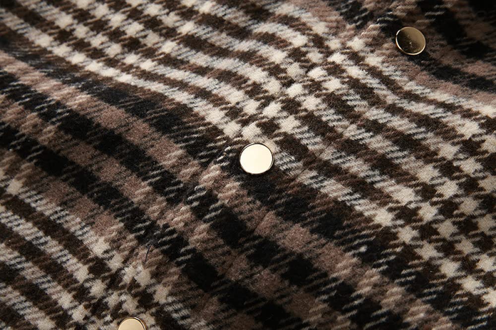 HGJH Herren Flanellhemd Langarmherren Langarm Flanellhemd Thermohemd Small Lattice Beige Hemd Herren Holzfäller Bequem Karierte Hemdjacke Lässiges Arbeitshemd Für Herren Jungen