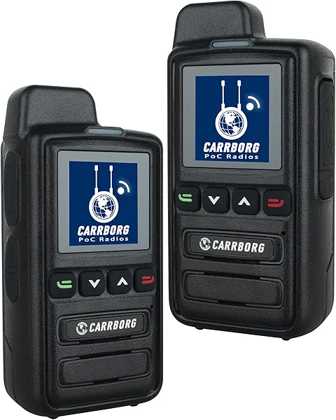 CARRBORG X13 Nationwide Lifetime Free LTE Walkie Talkies Unlimited Range 4G Two Way Radios Long Range Global POC with SIM Cards（2 Pack）