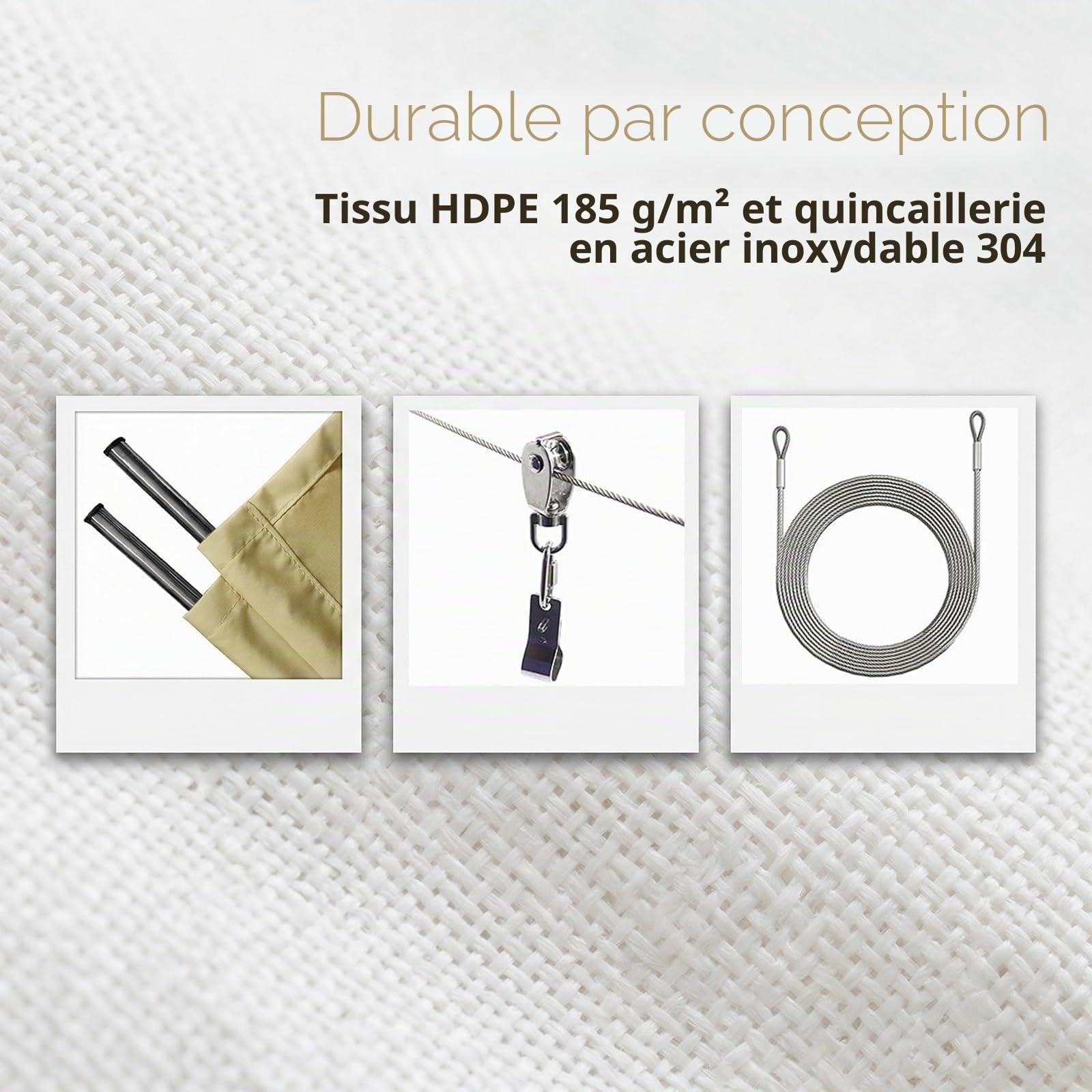 Voile d'ombrage rétractable sur Mesure pour pergola,Voile d'ombrage Coulissant, Personnalisable,Voile-D'ombrage Multi Couleur Taille Bâche Ombrage UV Protection Solaire(W2*L6m/W6.56*L19.68ft)