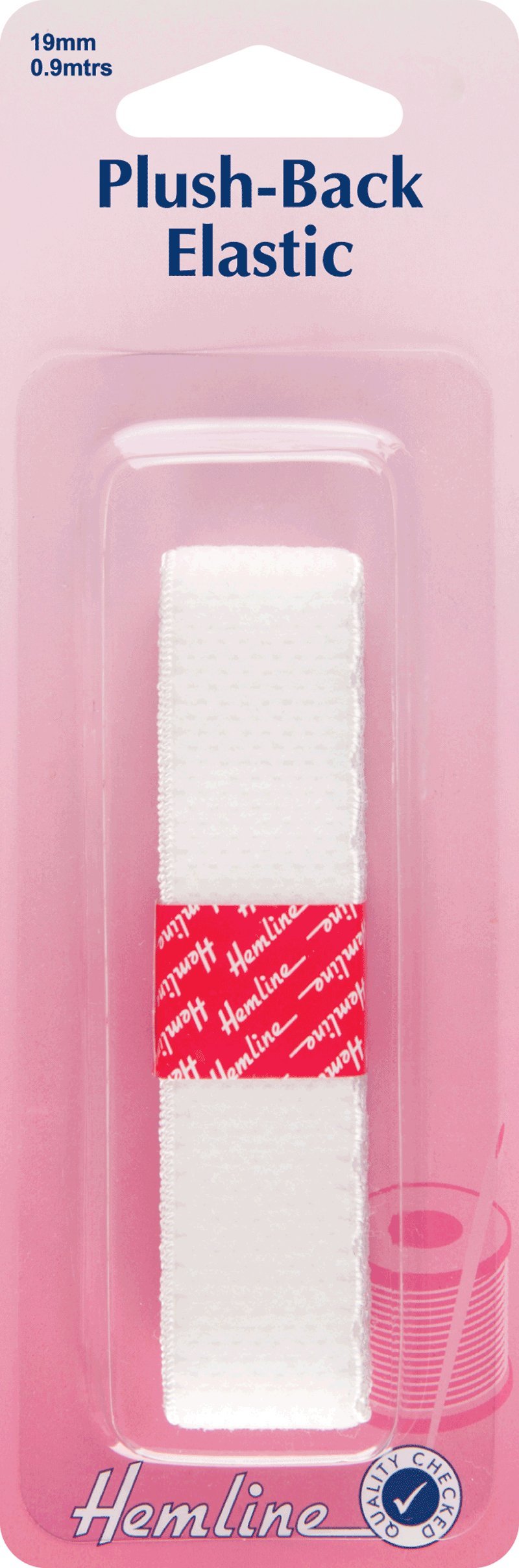 Hemline Red Plush-Back Elastic 0.9M X 19Mm