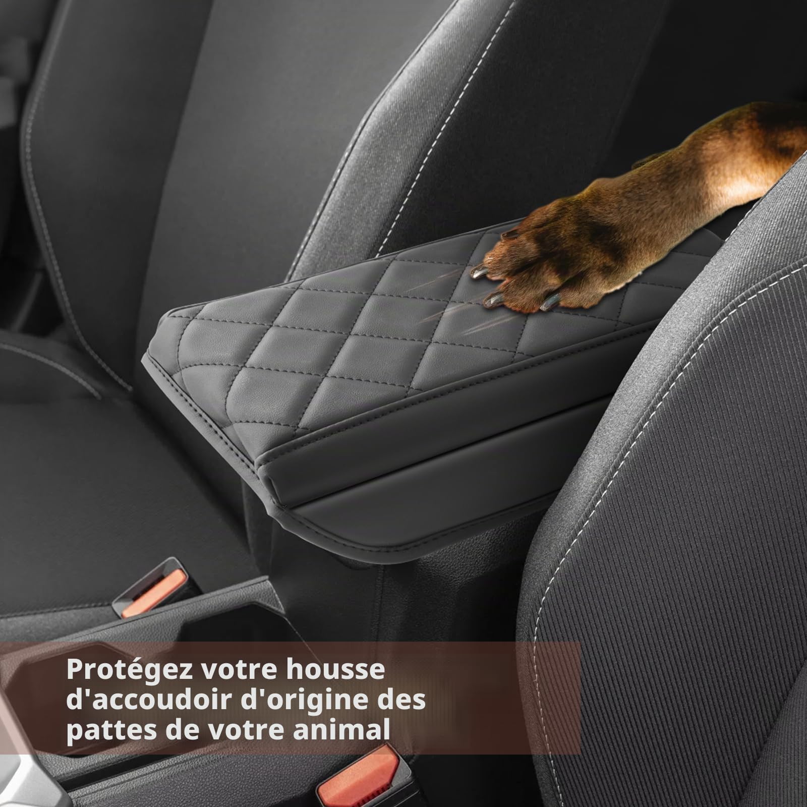 SKTU Housse d'accoudoir compatible avec Dacia Duster 3 2024 2025 avec rembourrage d'accoudoir en éponge plus épaisse