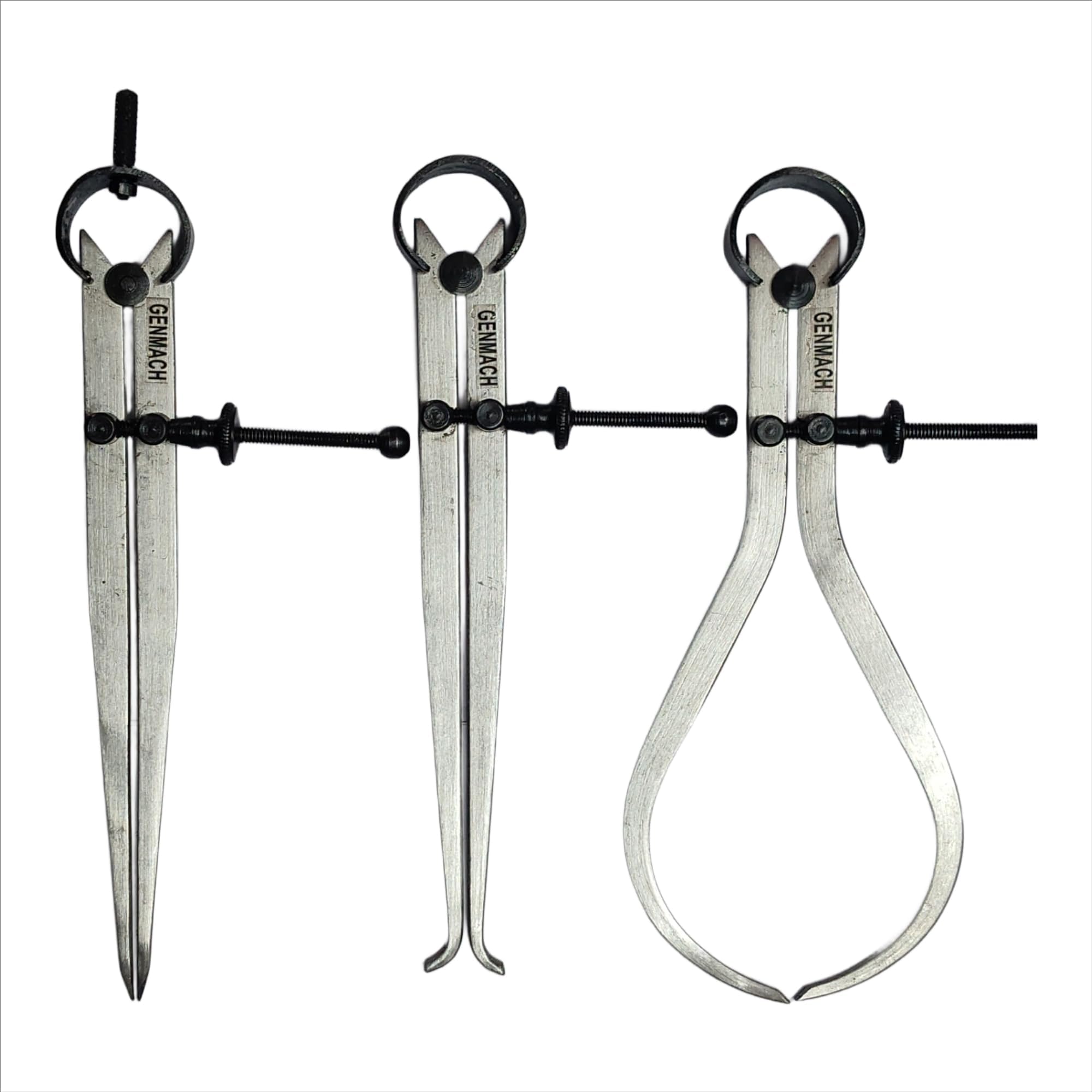 Spring caliper inside outside divider 8 inch set of 3 types