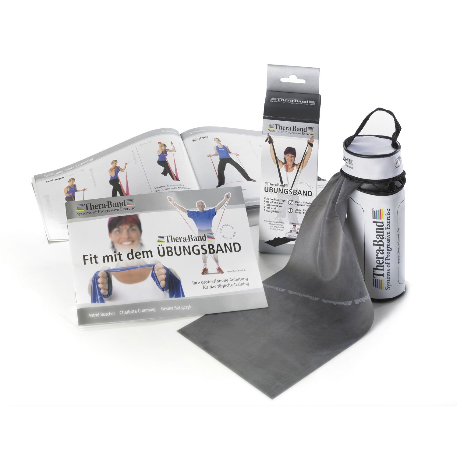 TheraBand 2,50 m incl. deuranker tas blauw | weerstand 2,6 kg | terrabanden | gymnastiekband | fitnessband | stretchband | hometraining, krachttraining, rugoefeningen, therapie, revalidatie | 100