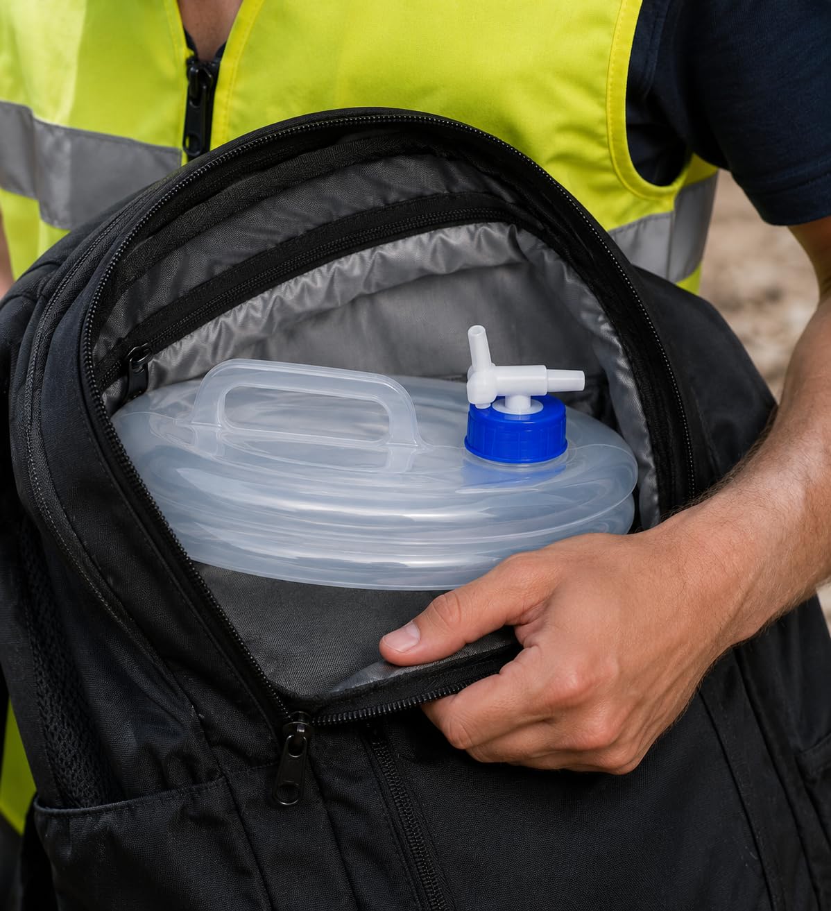 Tanica Pieghevole per Acqua da 5 Litri in LDPE, con Rubinetto, Compatta e Salvaspazio per Campeggio