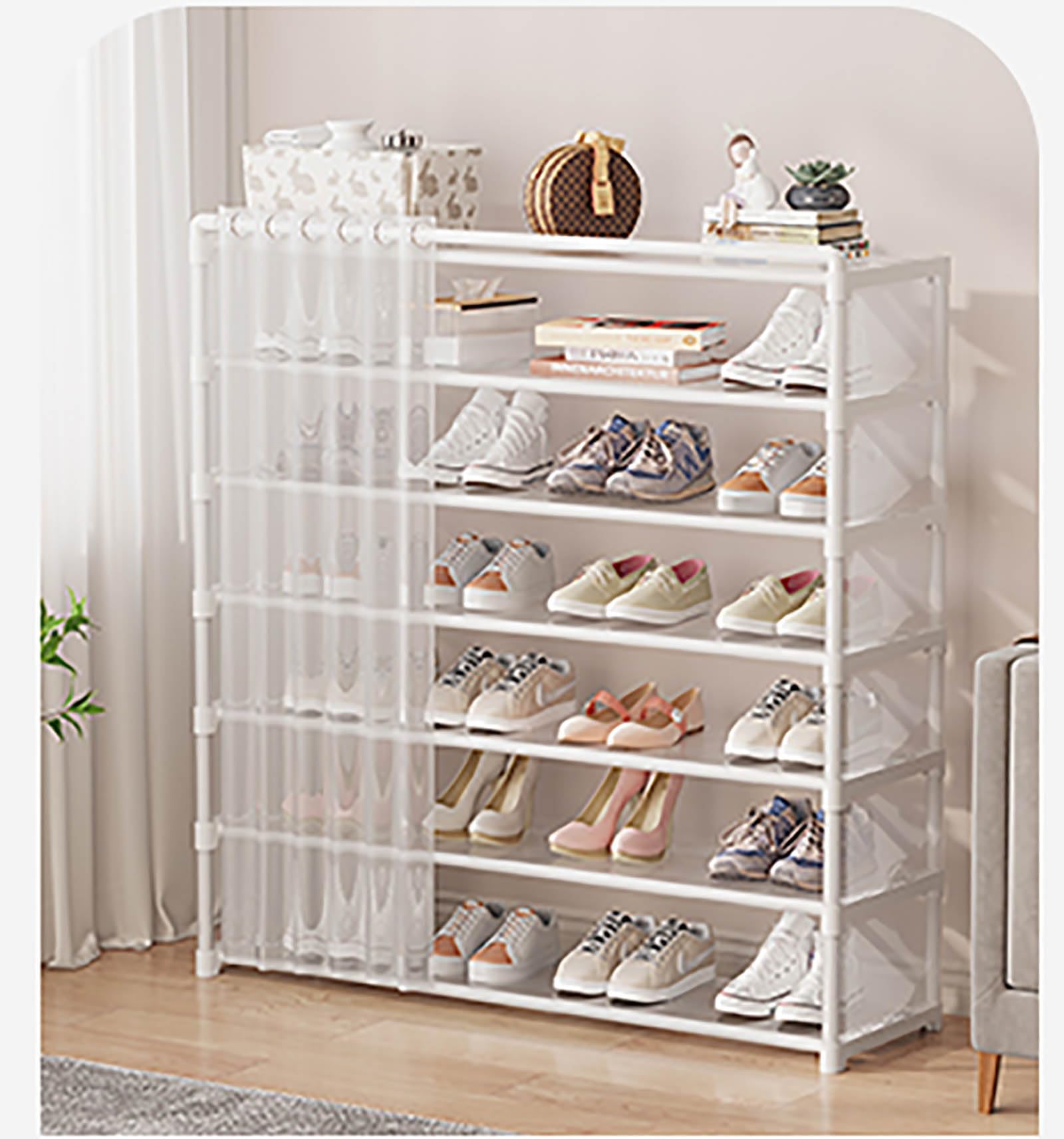 Étagère à chaussures 80 cm en métal pour rangement de placard