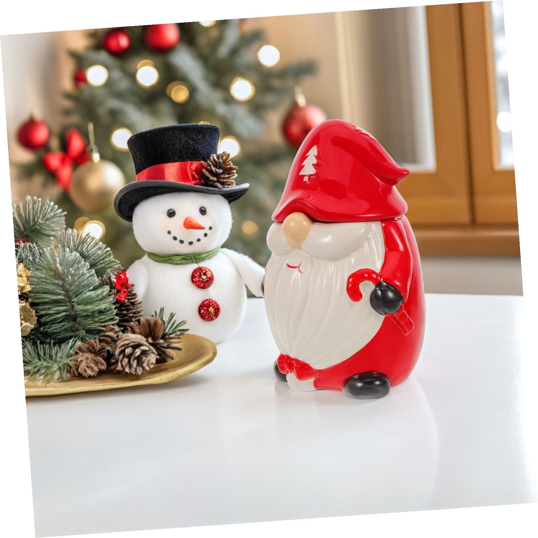 Zerodeko Boîte à Biscuits Céramique Noël avec Couvercle pour Bonbons et Gourmandises Décoration Festive Chambre Garçon et Filles
