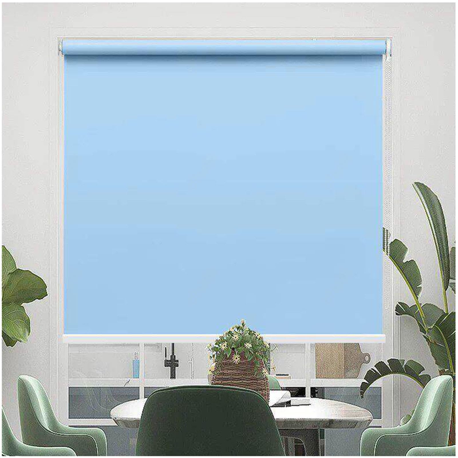 Blackout Roller Blinds, 45/60/80/105/120cm Thermal Roller Shades, Sunscreen Window Roller Shades, Uv Protection Blackout Curtains, Privacy Blinds,blue-100x130cm/39 * 51in