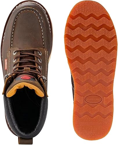 Miniatura 4 de SUREWAY Mens Heavy Duty SoftCompositeSteel Toe Work Boots for Men-Comfortable,GoodyearWelt,Full Grain Leather,6 in Wedge Moc Toe Construction