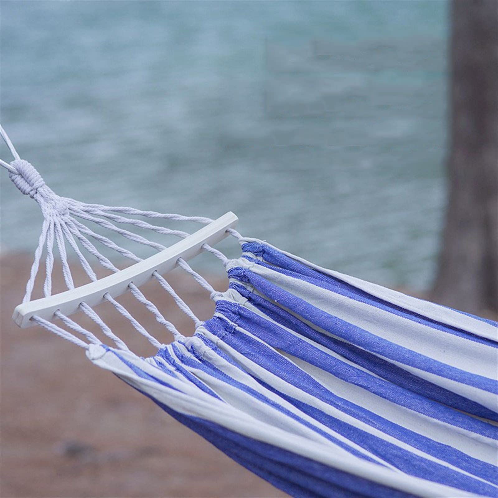 Hamac de Camping Hamac Portable en Toile de Coton La Charge maximale est avec la Sangle d'arbre des Sacs de Magasin pour la Randonnée(190x80cm)