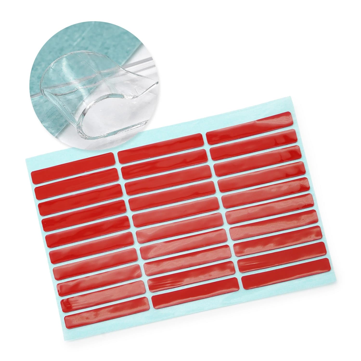 1 Sheet Nail Art Mounting Adhesive Double Sided Tape Nail Tip Fixation Tools Strong Viscosity Suitable for Nail Tip Display Nail Salon (30, 30 pcs Red Nail Sticker)-image-6