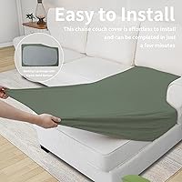 Vista 476 de Easy-Going Fundas Elásticas de 3 Piezas para Cojines de Sofá para Sofá Seccional Izquierdo/Derecho en Forma de L Chaise Lounge Funda de Asiento