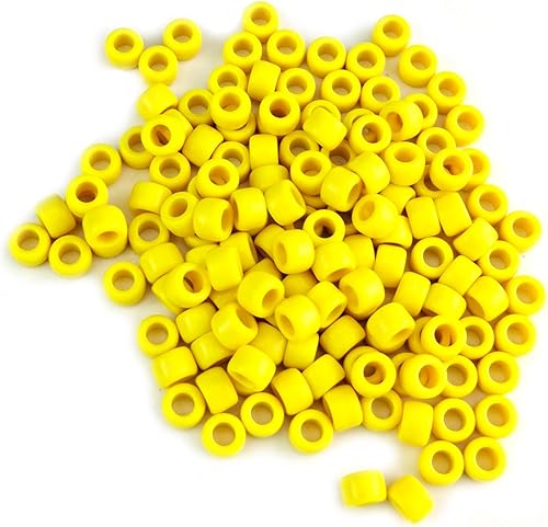 Vista 15 de 0.236 x 0.354 in, cuentas de poni opacas, multicolor, mezcla de plástico, acrílico a granel, 300 unidades (negro)