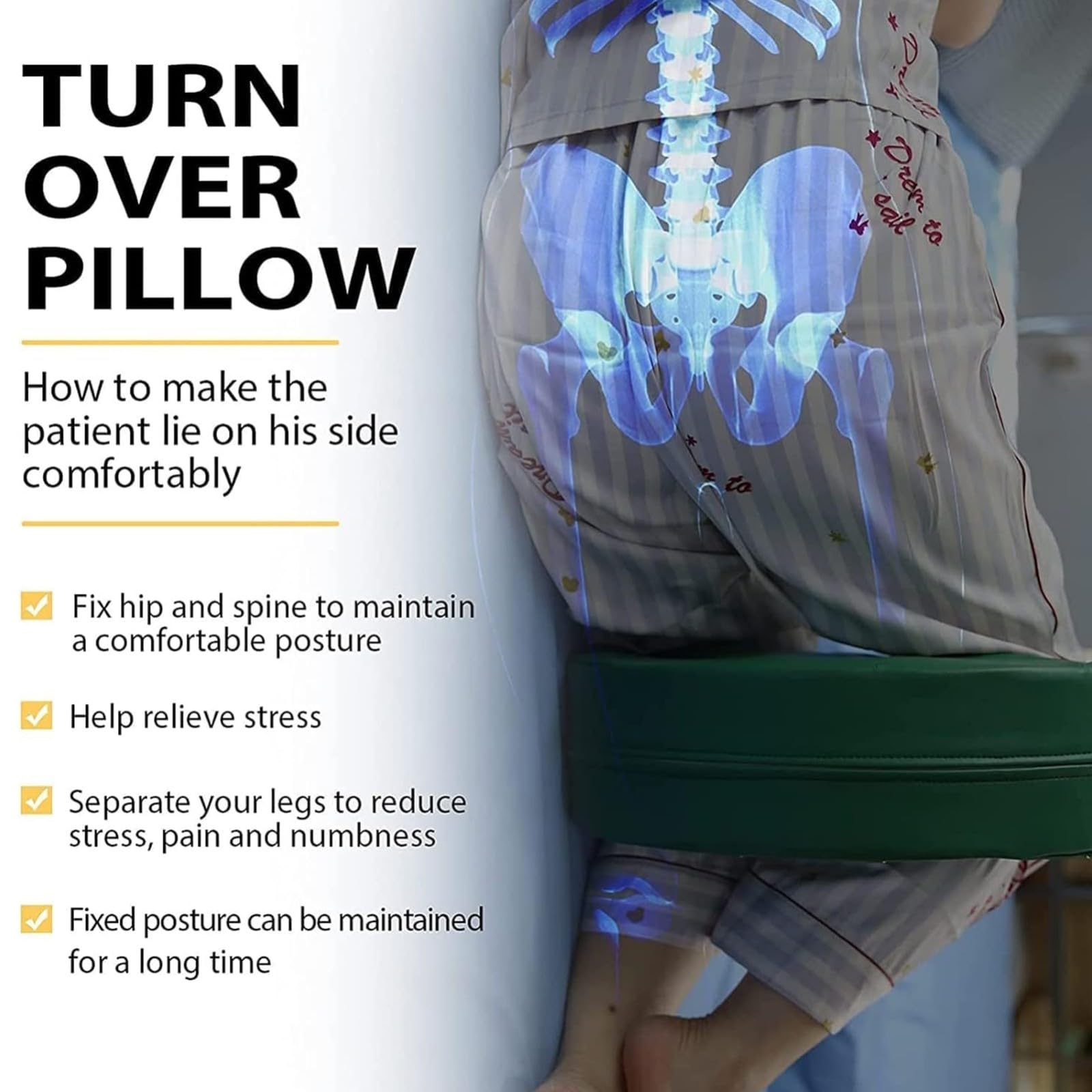 Dispositivo de giro de paciente impermeable de piel sintética en forma de U, herramienta de enfermería para el cuidado de la cama de ancianos, almohadilla de transferencia lateral con correas