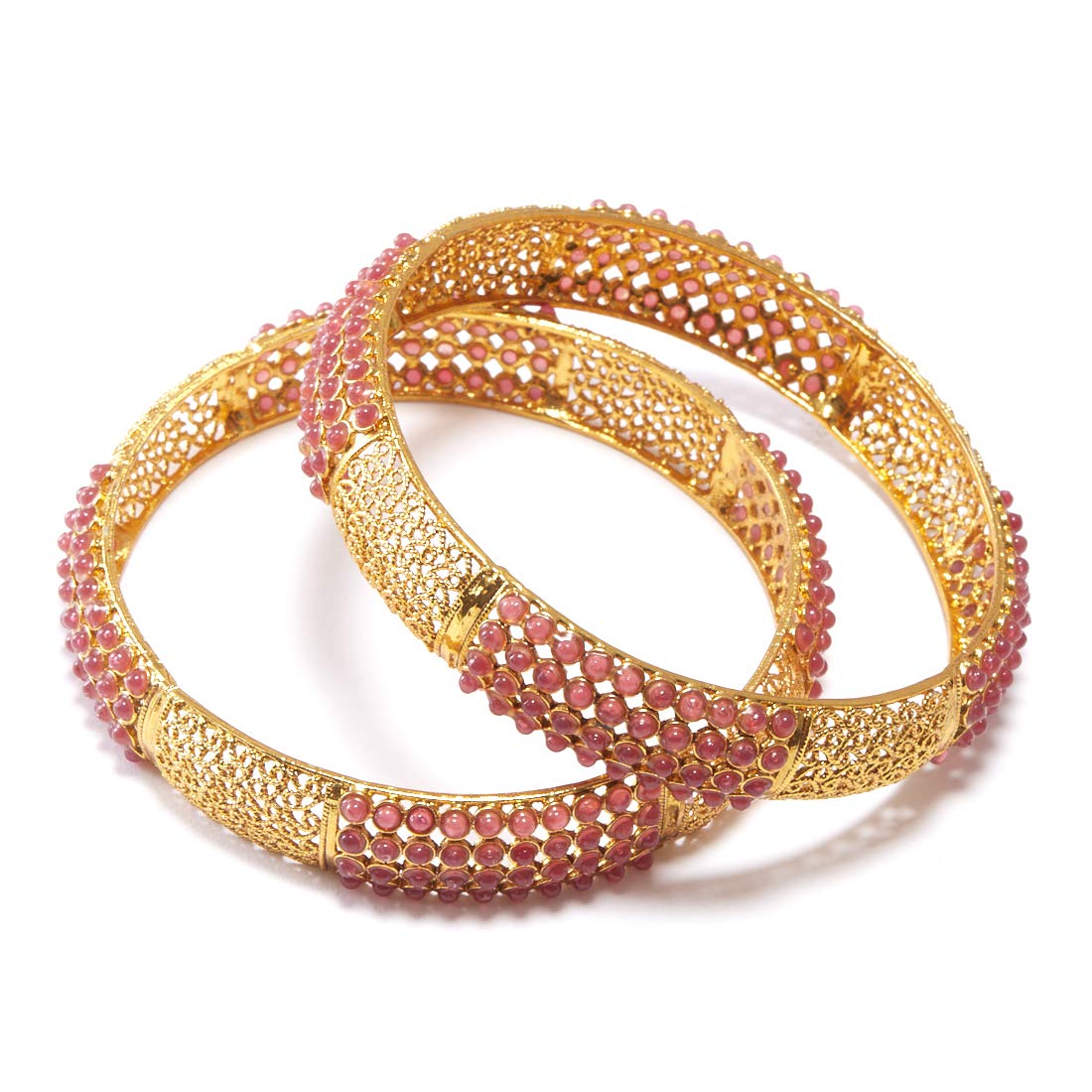 ZENEME Bangle Golden Antique Pota Stone Studded Handmade Bangle Set Jewellery For Women & Girls (2.6) (B01IVOWNU6) Amazon Price History, Amazon Price Tracker