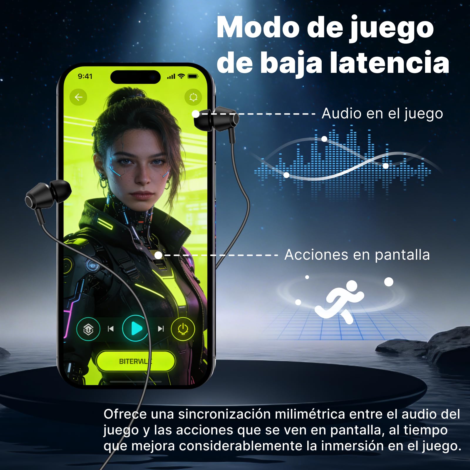 Hmusic H25 Diadema Cuello BT con 200hrs de Autonomía