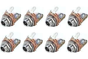 (8 Pack) Switchcraft Heavy Duty Insulated 1/4-Inch 6.35mm Mono TS Shorting Female Panel Jack
