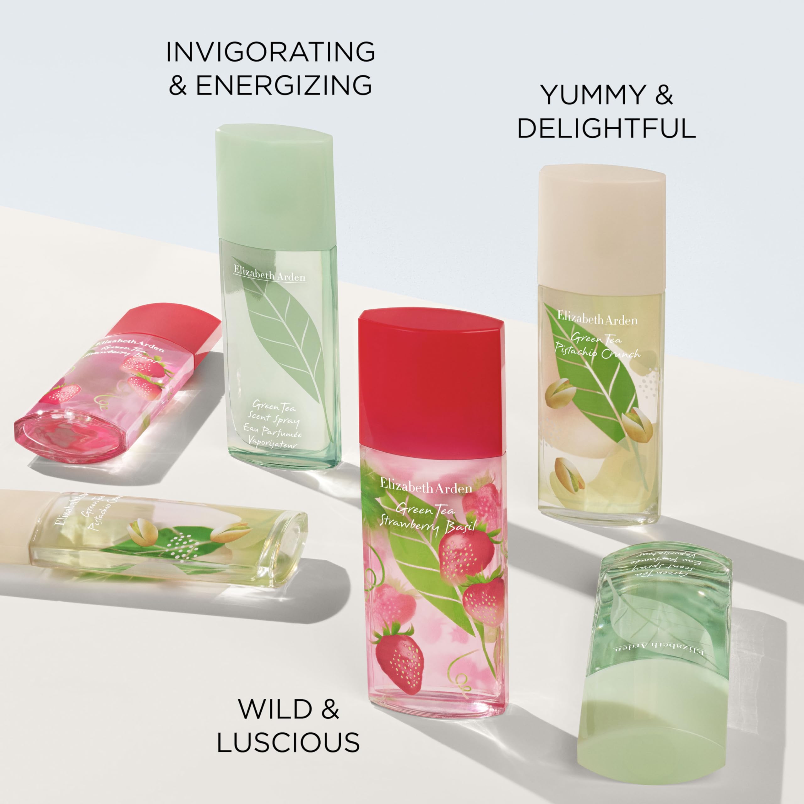 Elizabeth Arden Perfumy damskie Green Tea Strawberry Basil, świeża i owocowa damska woda toaletowa z nutami truskawki, bazylią i zieloną herbatą, długotrwały zapach o lekkim i orzeźwiającym zapachu