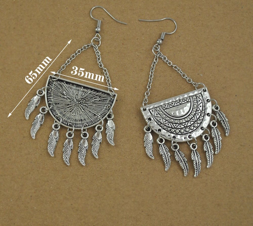 Oxidised Silver Traditional Earrings