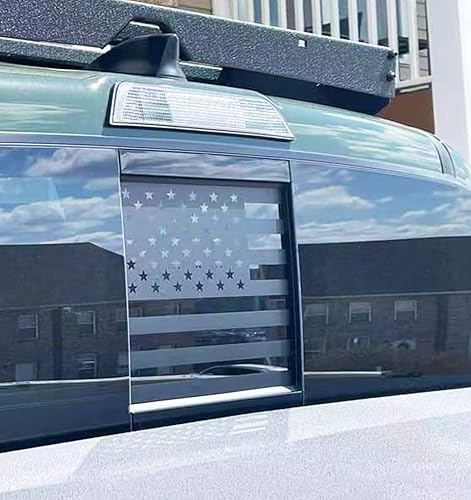 Miniatura 3 de Adhesivos de bandera estadounidense para Toyota Tacoma 2005-2023 para ventana trasera de camión, color negro mate para ventana trasera de camión,