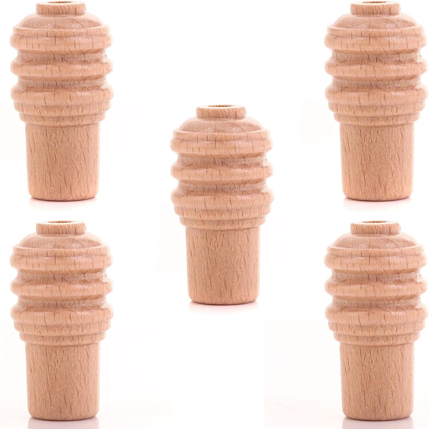 SISI UK Wooden Roman Blind Cord Acorn Solid Small Wood Acorn Cord Boxwood Classic Cord Pulls Tassel Window Blind Drape Cord Pulls for Light Switch Natural Wood Cord Blind Pull Pack of 5.