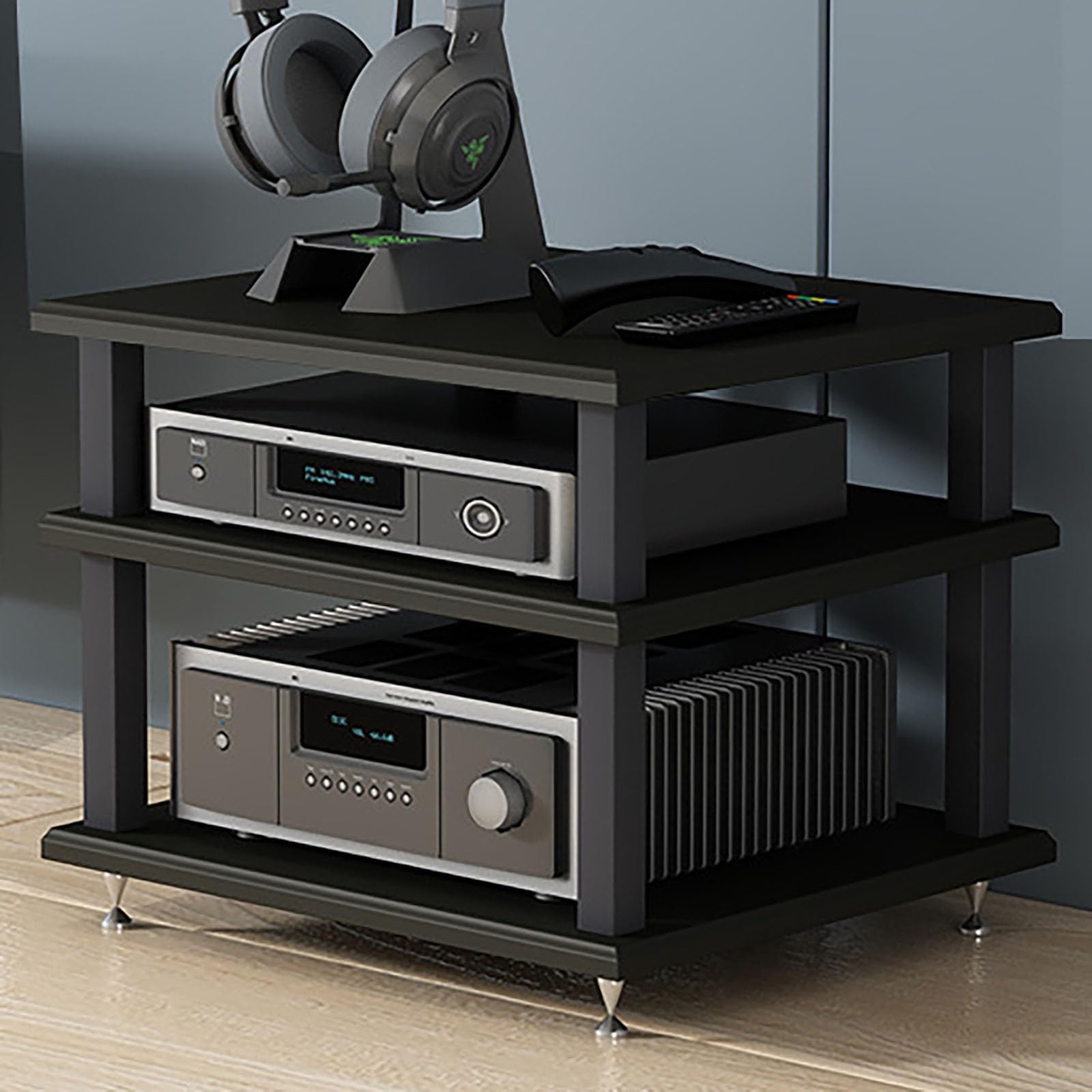 Support de composants audiovisuels compact en acier pour éviter la surchauffe des boîtiers